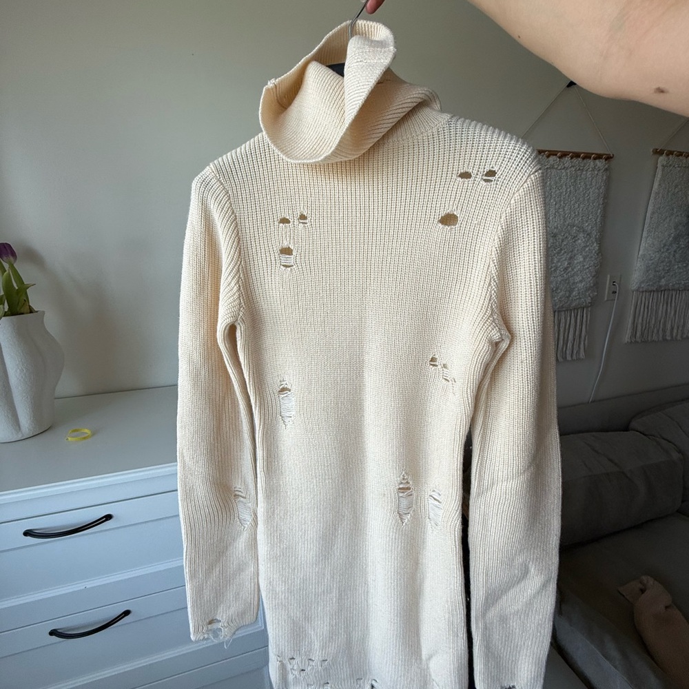 Cream Knit Dress S